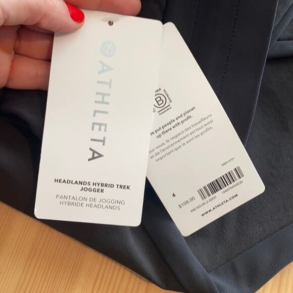 Athleta Headlands Hybrid Trek Jogger Pant Black 4 - Picture 5 of 14